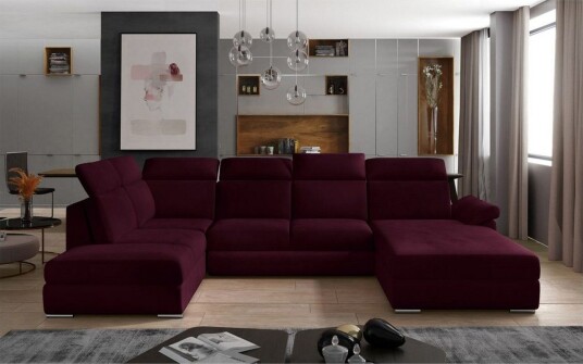 Seksjon Eltap Evanell 336x211x102 cm Mat Velvet 68 Rød Høyre