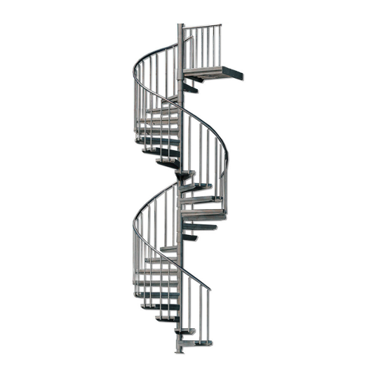 Scalant Scarvo XXL Komfort Spiraltrapp m/4 kvadratiske plattforme til hjørnemontering Ø225 10,26 11, Scalant Scarvo XXL Komfort Spiraltrapp m/4 kvadratiske plattforme til hjørnemontering Ø225 10,26 11,