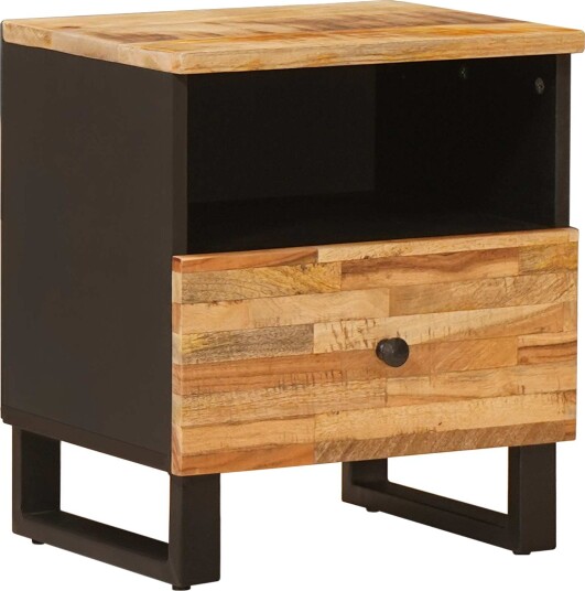  Sengekabinett med skuff Brun 40 x 33 x 46 cm Massiv mango tre