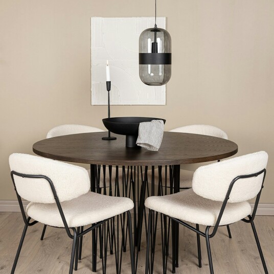 Furniture/Fashion Spisegruppe furniture/fashion Stone med 4 Chico Stoler Rundt GR23021