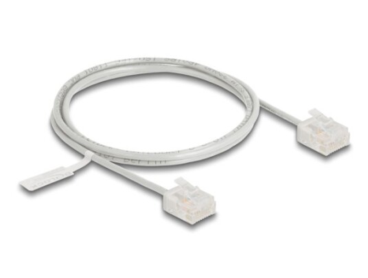 Delock Rj45 Nettverkskabel Cat.6 Utp Ultra Slim 1 M Grå Med Korte Plugger