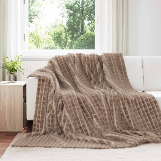 vidaXL Kastepledd 6 pcs Kamel 240 x 220 cm Fleece