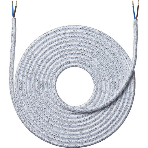 Nielsen Light 4m Stoffledning 2x0,75mm Skinnende Hvit Nielsen Light 4m Stoffledning 2x0,75mm Skinnende Hvit