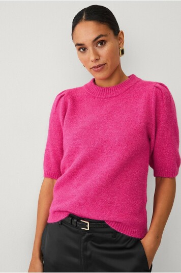 Ellos Collection Strikkegenser med pufferme Rosa