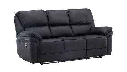 Saranda sofa 3 seter elektrisk recliner med fotstøtte svart.