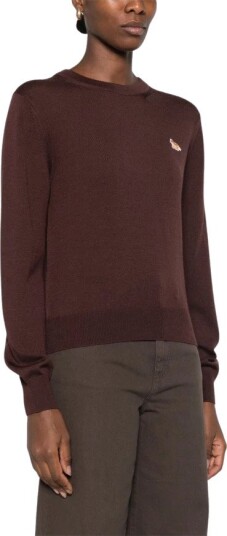 Maison Kitsuné Dame Strikkevarer Brun L,
