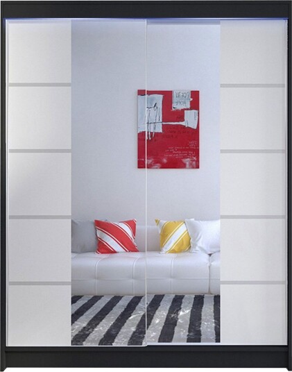 Garderobe + LED - Svart