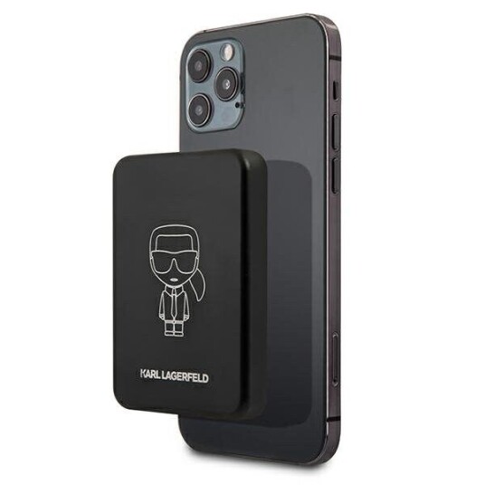 Karl Lagerfeld 3000 mAh Induktiv MagSafe Powerbank - Sort