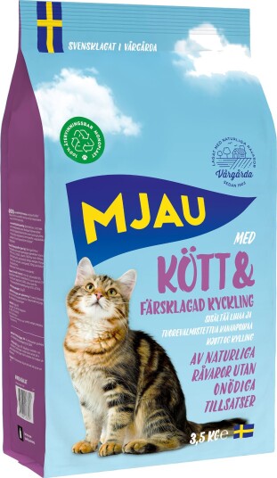 Mjau tørrfôr tørrfôr med kjøtt 2 x 3.5 kg