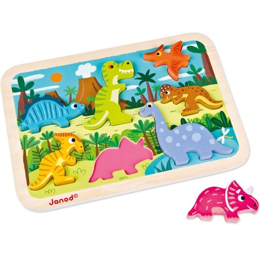 Janod Chunky Puzzle Wood Dinosaurs LKJ7054 Janod Chunky Puzzle Wood Dinosaurs LKJ7054