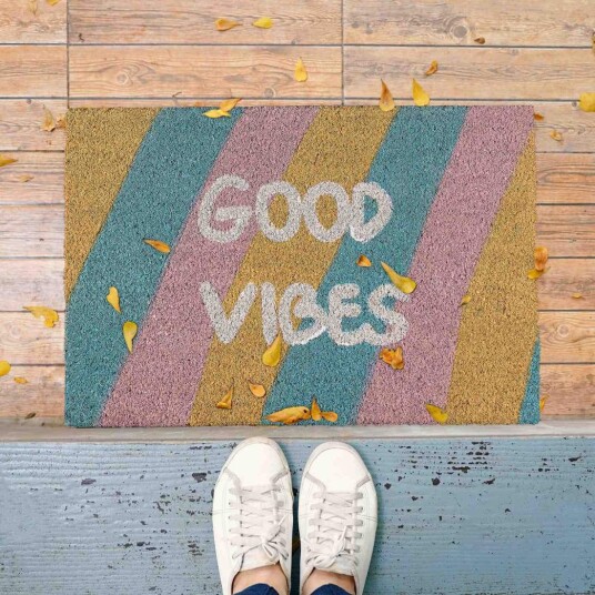 Rxs Dørmatte kokosfiber "Good vibes"