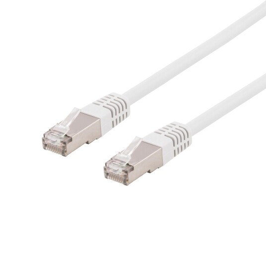 Deltaco S/FTP Cat6 Nettverkskabel 1m Hvit LSZH Deltacertifisert
