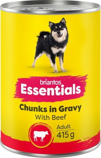 Briantos Våtfôr Essentials Chunks In Gravy Okse 12 X 415 G