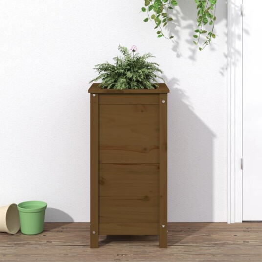 Plantekasse honningbrun 40x40x78 cm heltre furu