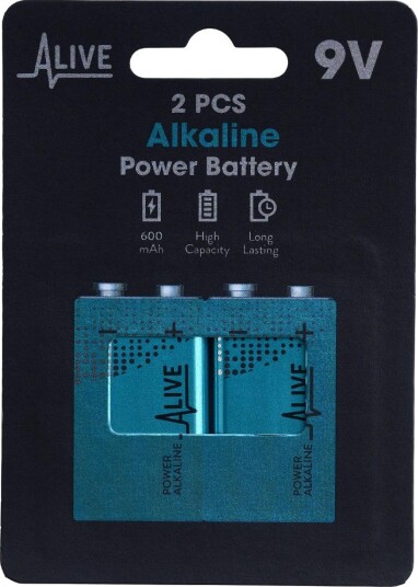BATTERI ALIVE ALKA 6LR61 2-PAK BATTERI ALIVE ALKA 6LR61 2-PAK