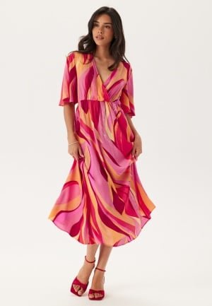 ONLY Onlphiline Flared Long Dress Strawberry Moon Aop:tulip M ONLY Onlphiline Flared Long Dress Strawberry Moon Aop:tulip M