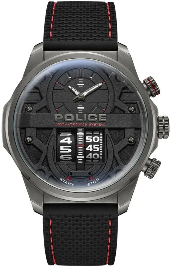 Police Herreklokke PEWJM0006505 Rotorcrom Sort/Gummi Ø44 mm