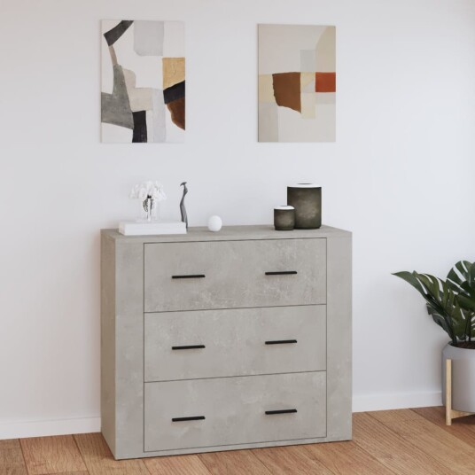 vidaXL Skjenk betonggrå 80x33x70 cm konstruert tre vidaXL Skjenk betonggrå 80x33x70 cm konstruert tre