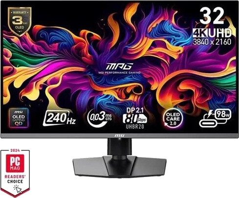 MSI MPG 322URX 32" QD-OLED Gaming Monitor 4K HDR 240Hz Sort MSI MPG 322URX 32" QD-OLED Gaming Monitor 4K HDR 240Hz Sort