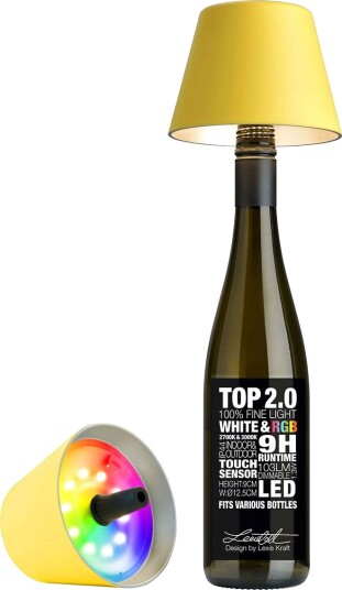 Sompex TOP 2.0 RGBW LED Flaskelys   Ø12,5 cm 1,3W 2700 3000K   Gul