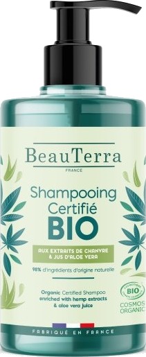BeauTerra Økologisk sjampo med hamp og aloe vera – 750 ml
