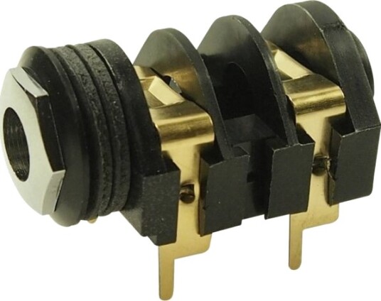 Cliff Cl1308g Jackkontakt 6,35 Mm Tilkobling/Innbygging Horisontal Poltall: 2 Mono Sort 1 Stk