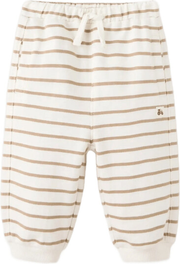 Mango Stripy Jogger Trousers Cream 62