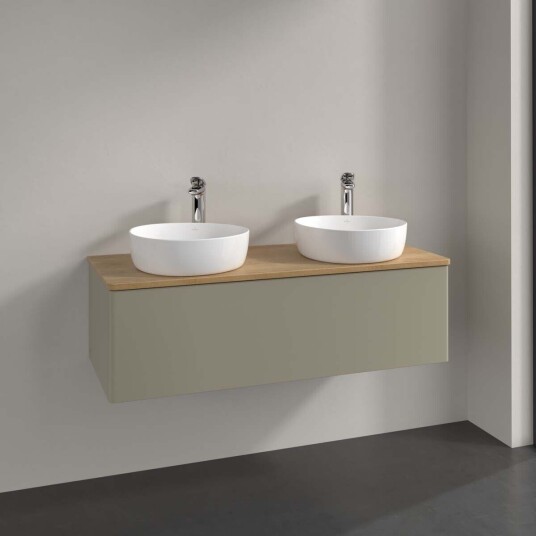 Villeroy & Boch Antao Servantskap med 1 skuff 120x50x36 cm m/lys Steingrå/Eik Villeroy & Boch Antao Servantskap med 1 skuff 120x50x36 cm m/lys Steingrå/Eik