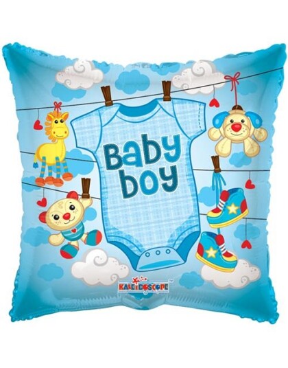 Baby Boy Body Firkantet Folieballong 46 cm Baby Boy Body Firkantet Folieballong 46 cm