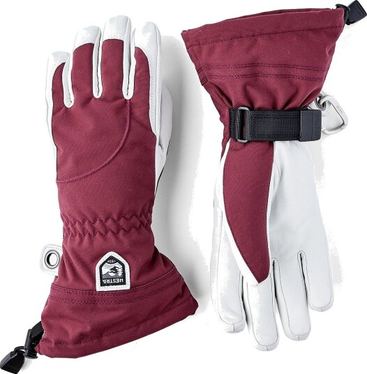 Hestra Army Leather Patrol Female - 5 Finger - BORDEAUX/OFFWHITE - 9