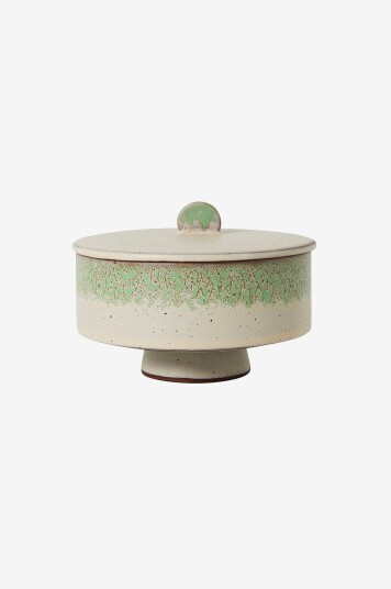 HKliving - 70-tallskeramikk: Bonbonbolle, Petal - Beige