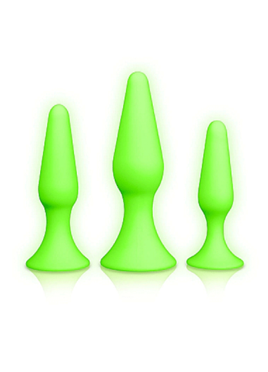 Shots Toys - Ouch! Ouch! Glow in the Dark: Silicone Butt Plug Set