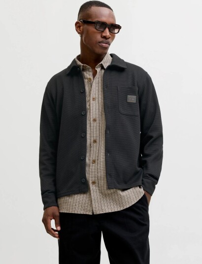 Jack & Jones Jjwaffle Daytona Sweat Overshirt Black S