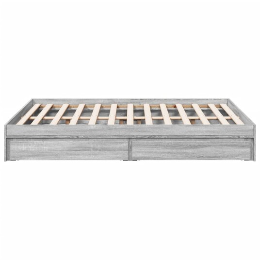 Sengeramme med skuffer grå sonoma 135x190 cm konstruert tre 8721102623509