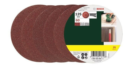 Bosch 25-delers slipepapirsett til eksentersliper, korning 60 G= 60