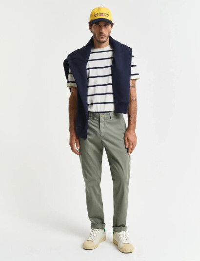 GANT Slim Sunfaded Chinos - Green - 40 x 32