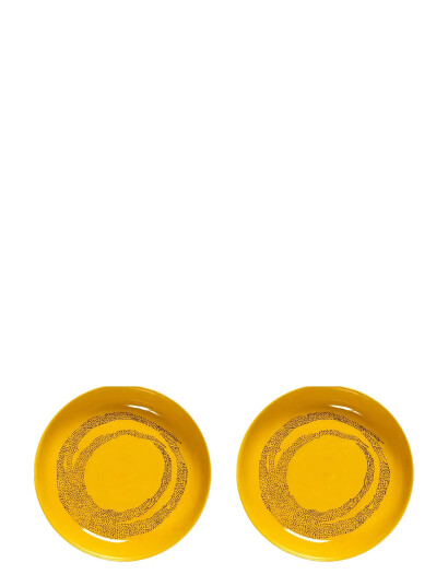 Serax Plate High Yellow-Dots Black Feast By Ottolenghi Set/2 - Yellow - Ø 22 CM