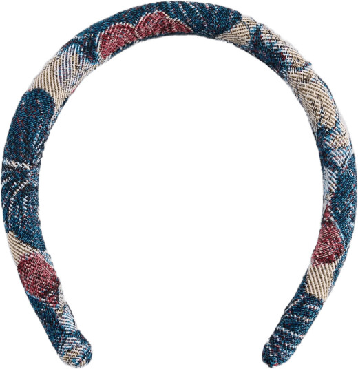 Mango Printed Flowers Headband Blue ONE SIZE