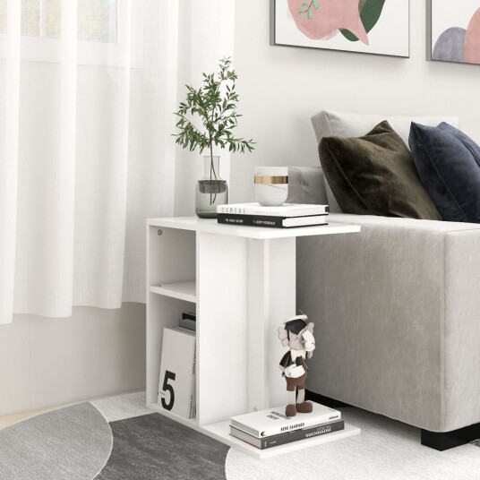 vidaXL Sidebord hvit 50x30x50 cm sponplate