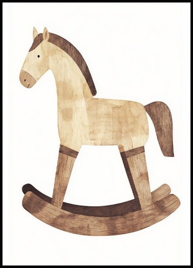 Vintage Wooden Rocking Horse Plakat Plakat / 30x40cm Vintage Wooden Rocking Horse Plakat Plakat / 30x40cm