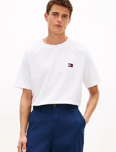 Tommy Hilfiger Tommy Flag Elevated Tee White L Tommy Hilfiger Tommy Flag Elevated Tee White L