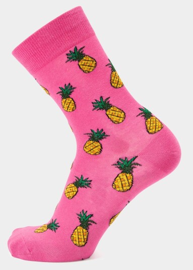 Tropical Sock Jr Pink Pineapple 31-35 Bomullsstrømper