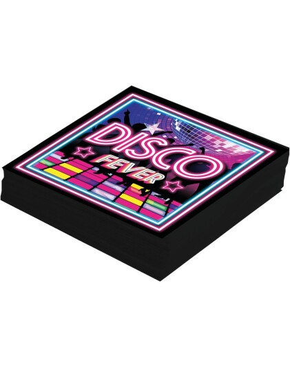 Fiestas Guirca 12 stk Servietter 33x33 cm Disco Fever 31145