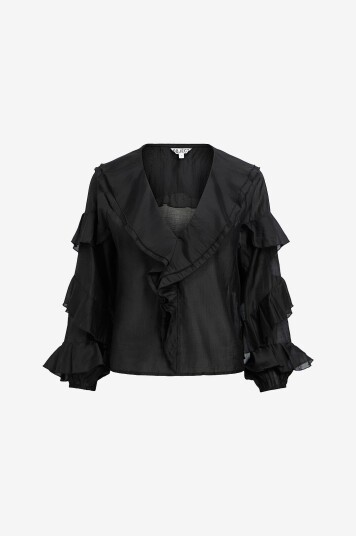 Object  Bluse objZiva L/S RE Ruffle Top 141 Svart