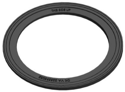 Lauridsen skrå toppring Ø425 mm, høyde 9-22 mm - plast