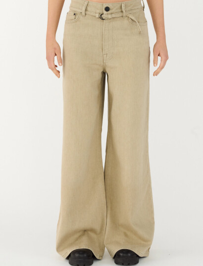Tomorrow Trw-Arizona Belted Jeans Wash Origi - Khaki green - 28