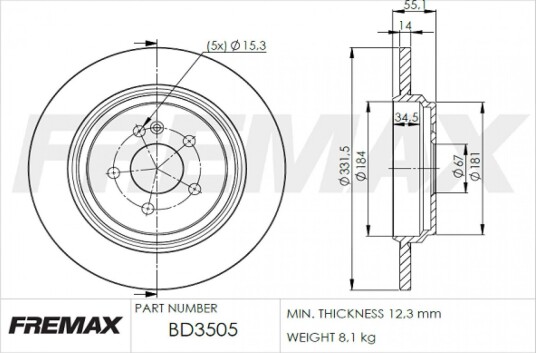 Bremseskive FREMAX BD-3505