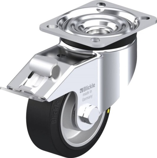 Blickle 737007 Lk-Alev 100K-1-Fi-El Styrehjul Med Brems (Hjuldiameter: 100 Mm, Bæreevne Maks.: 200 Kg) 1 Stk