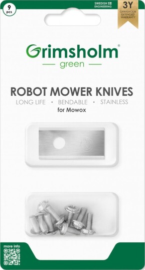 Robotgressklipper Grimsholm Kniver til Mowox 9 stk