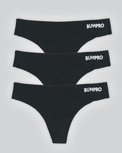 BumPro 3-pack No Show Thong Black - XS BumPro 3-pack No Show Thong Black - XS